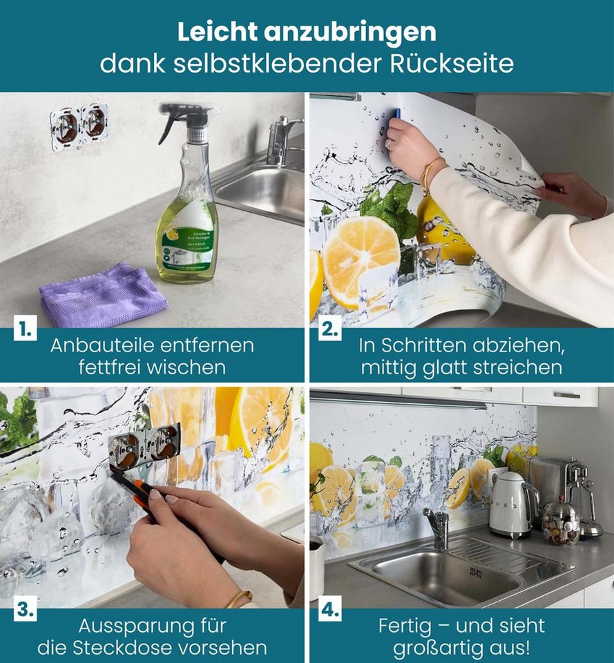 MyMaxxi Küchenrückwand Küchenrückwand selbstklebend Verwaschenes Retro Mosaik Spritzschutz, (Klebefolie passend geschnitten und gerollt B 340 cm x H 60 cm), Kupfer Mosaik B 340 cm x H 60 cm Bild 4