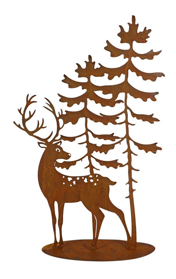 abc HOME Gartenfigur Silhouette Hirsch, Edelrost, 51 cm