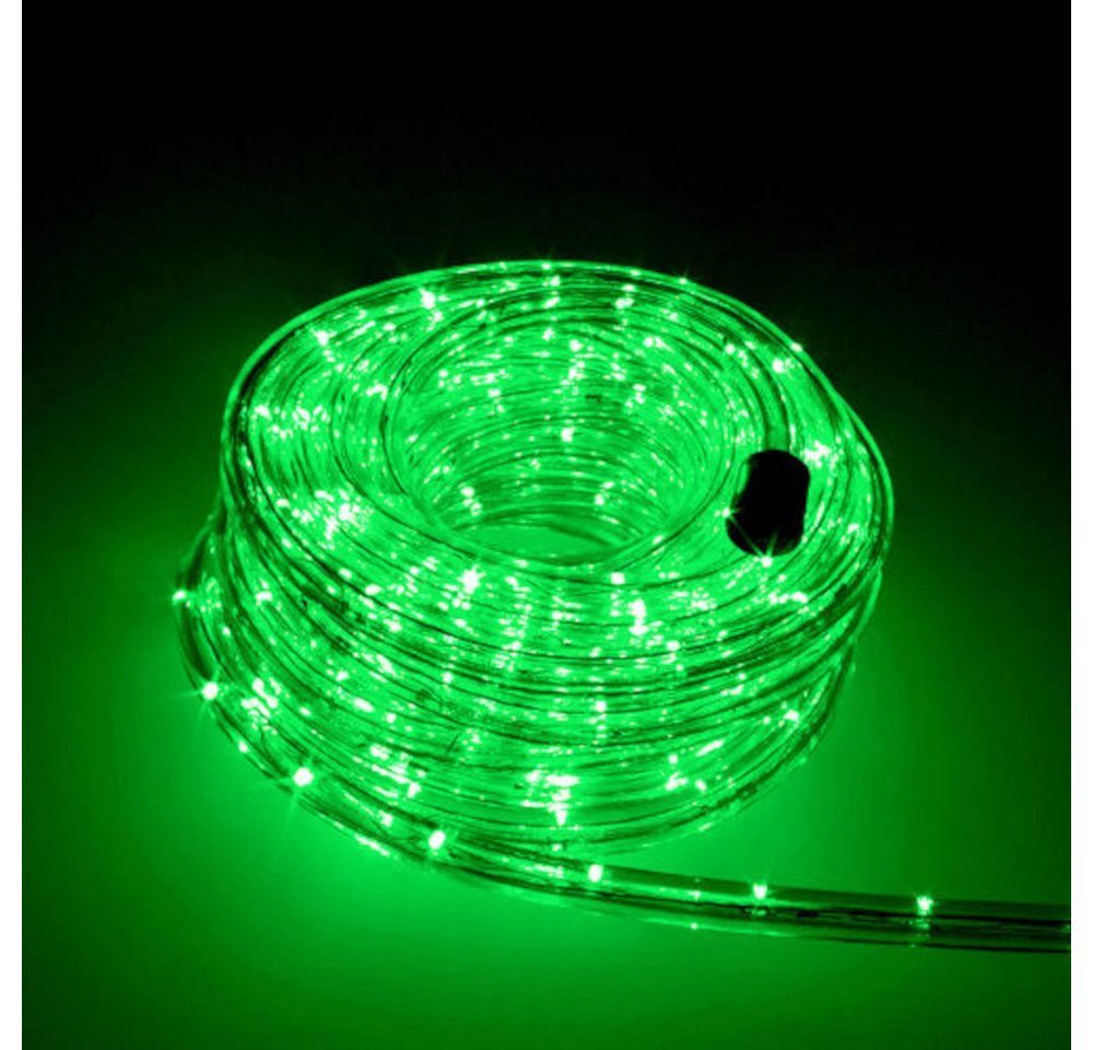 Trade-Shop LED-Lichterschlauch Helles LED Lichtband Lichtschlauch 36 LED/M für Wohnung, Grün 5m, Länge des Stromkabels: ca. 40cm / Set mit Endkappe und Montageclips Bild 2