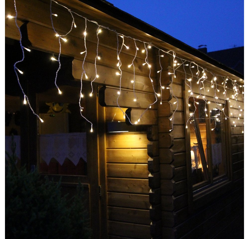 Star-Max LED-Lichterkette 36360 LED Eisregen Lichterkette 480er 12m warmweiß-weiß aussen Timer
