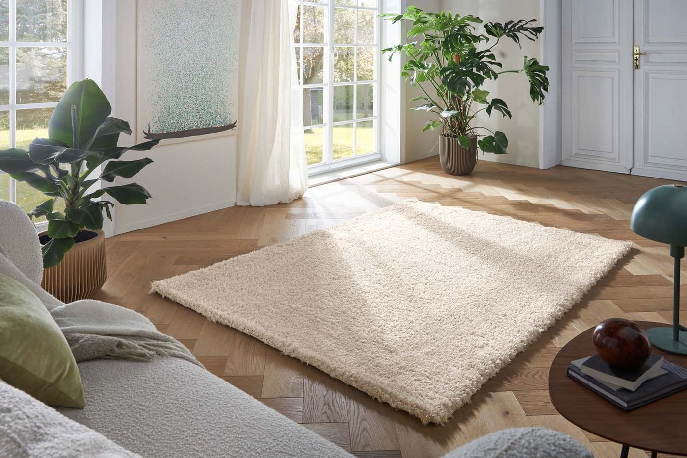TaraCarpet Langflor-Teppich TaraCarpet Flokati Premium Langflorteppich Shaggy, rechteckig, Höhe: 52 mm, Flokati Hochflor Langflor weich beige Wohnzimmer Schlafzimmer 60x120 Bild 4