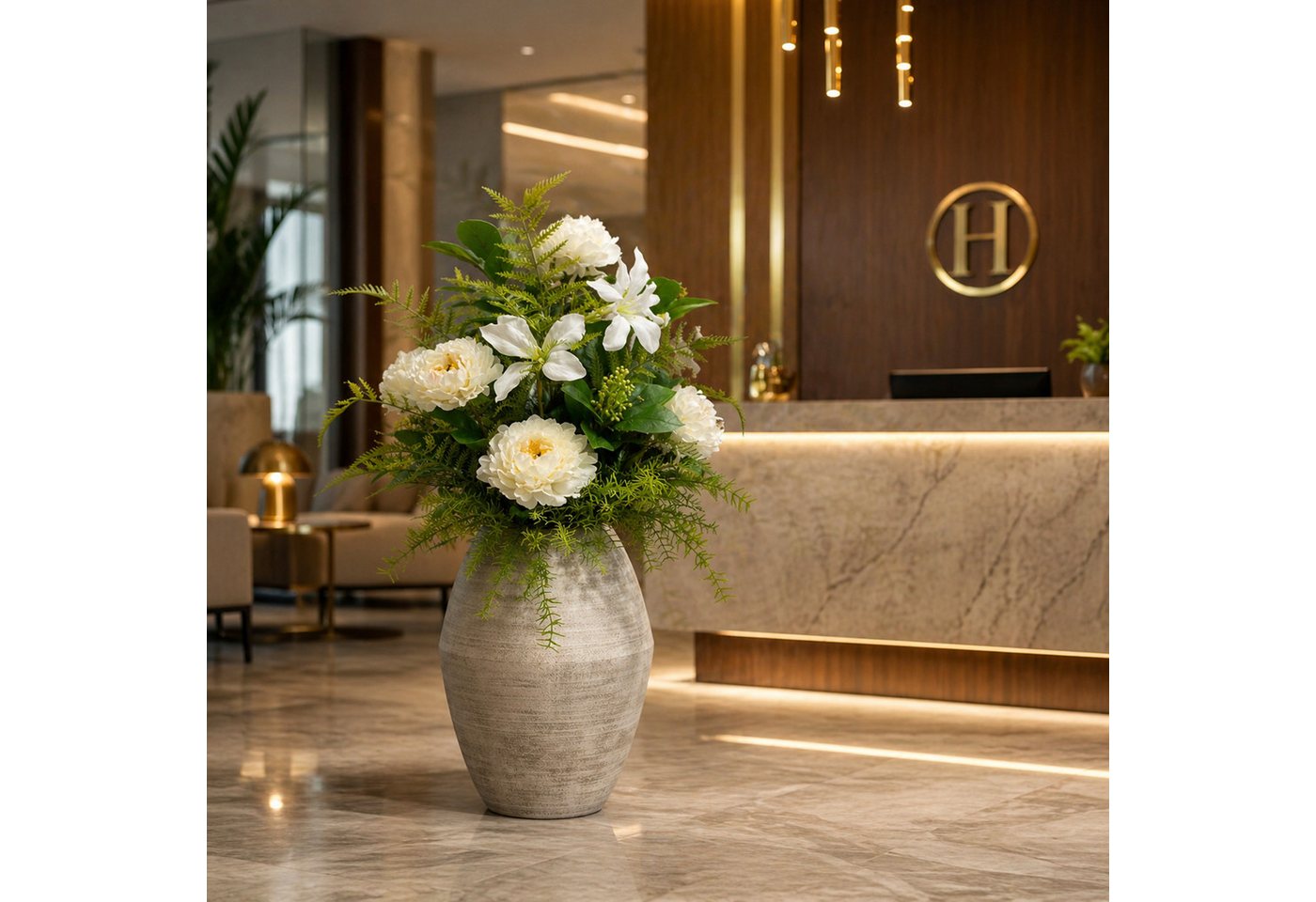 Kunstpflanze Kunstblume mit Vase Blumengesteck, UNUS HOME, Höhe 84 cm, Kunstpflanze, Deko, Wohndekoration Bild 2