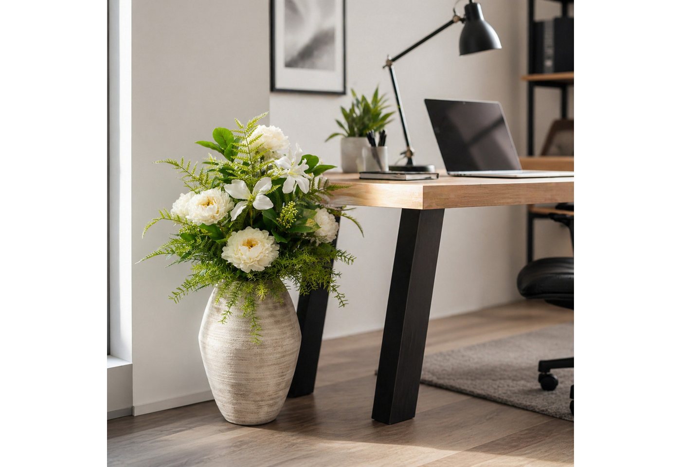 Kunstpflanze Kunstblume mit Vase Blumengesteck, UNUS HOME, Höhe 84 cm, Kunstpflanze, Deko, Wohndekoration Bild 3