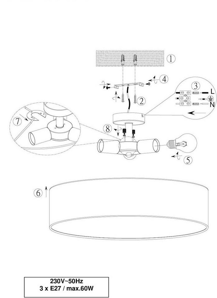 lightling Deckenleuchten Modern rund, ohne Leuchtmittel, abhängig vom Leuchtmittel, Deckenlampe Bild 3