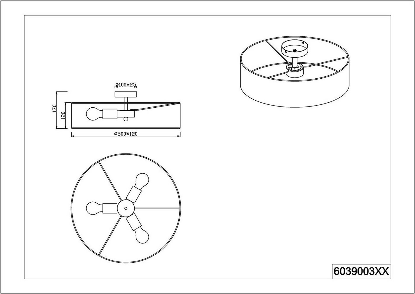 lightling Deckenleuchten Modern rund, ohne Leuchtmittel, abhängig vom Leuchtmittel, Deckenlampe Bild 4