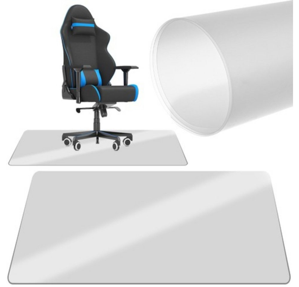 ISO TRADE Bodenschutzmatte Stuhlschutzmatte 100 x 140 cm, Bürostuhlunterlage Bodenschutzmatte, 1-St., Bodenschutz, 100x140 cm Universal Transparent