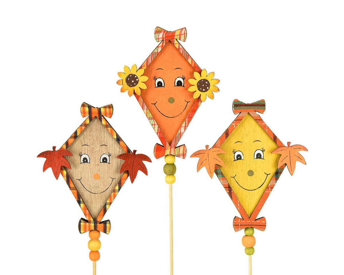 Florists Products Streudeko Deko Drachen Herbst Holzstecker Pflanzenstecker Herbstdeko, 6 Stück Bild 3