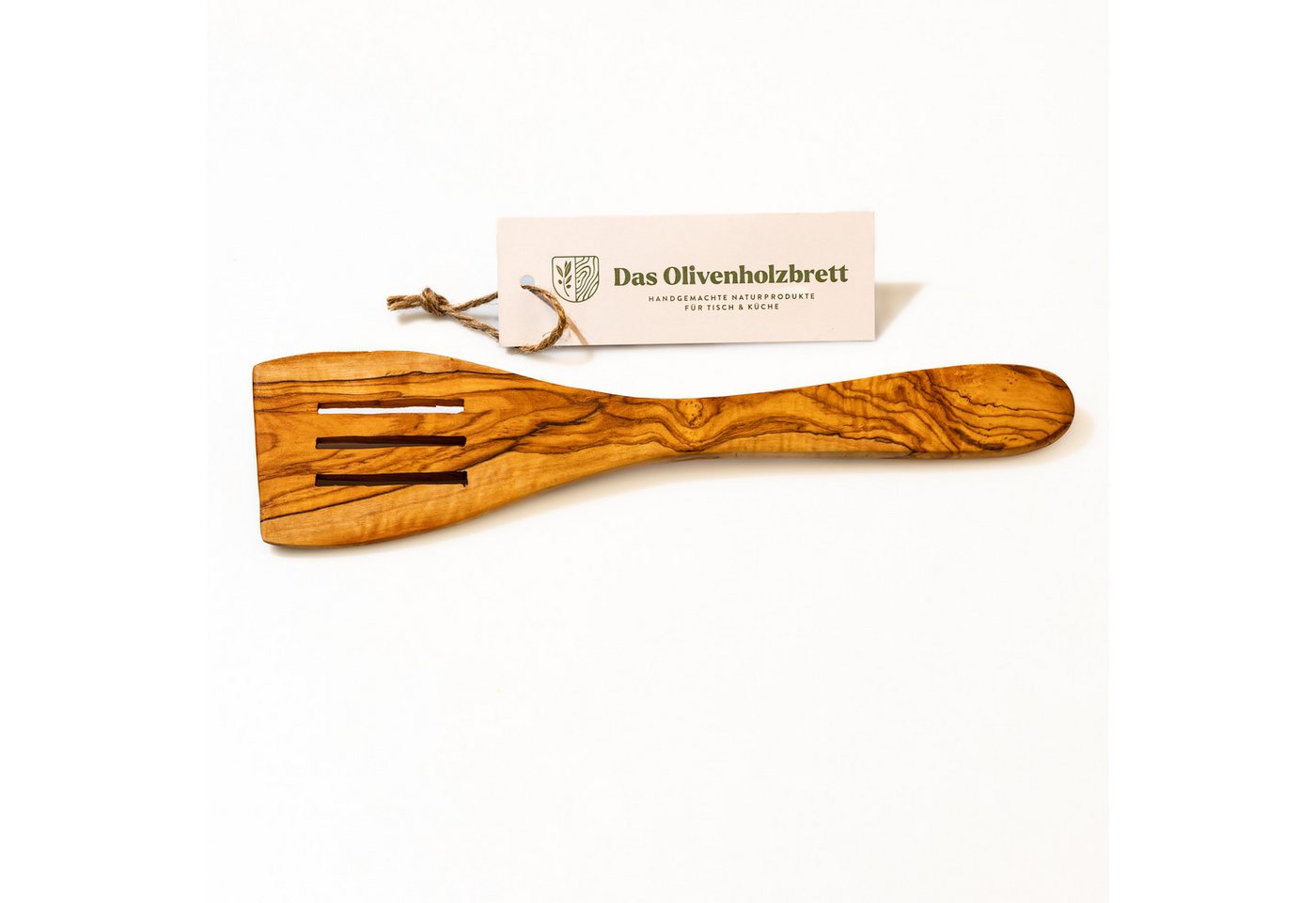 dasOlivenholzbrett Küchenwender Pfannenwender aus Olivenholz mit drei Schlitzen Bild 3