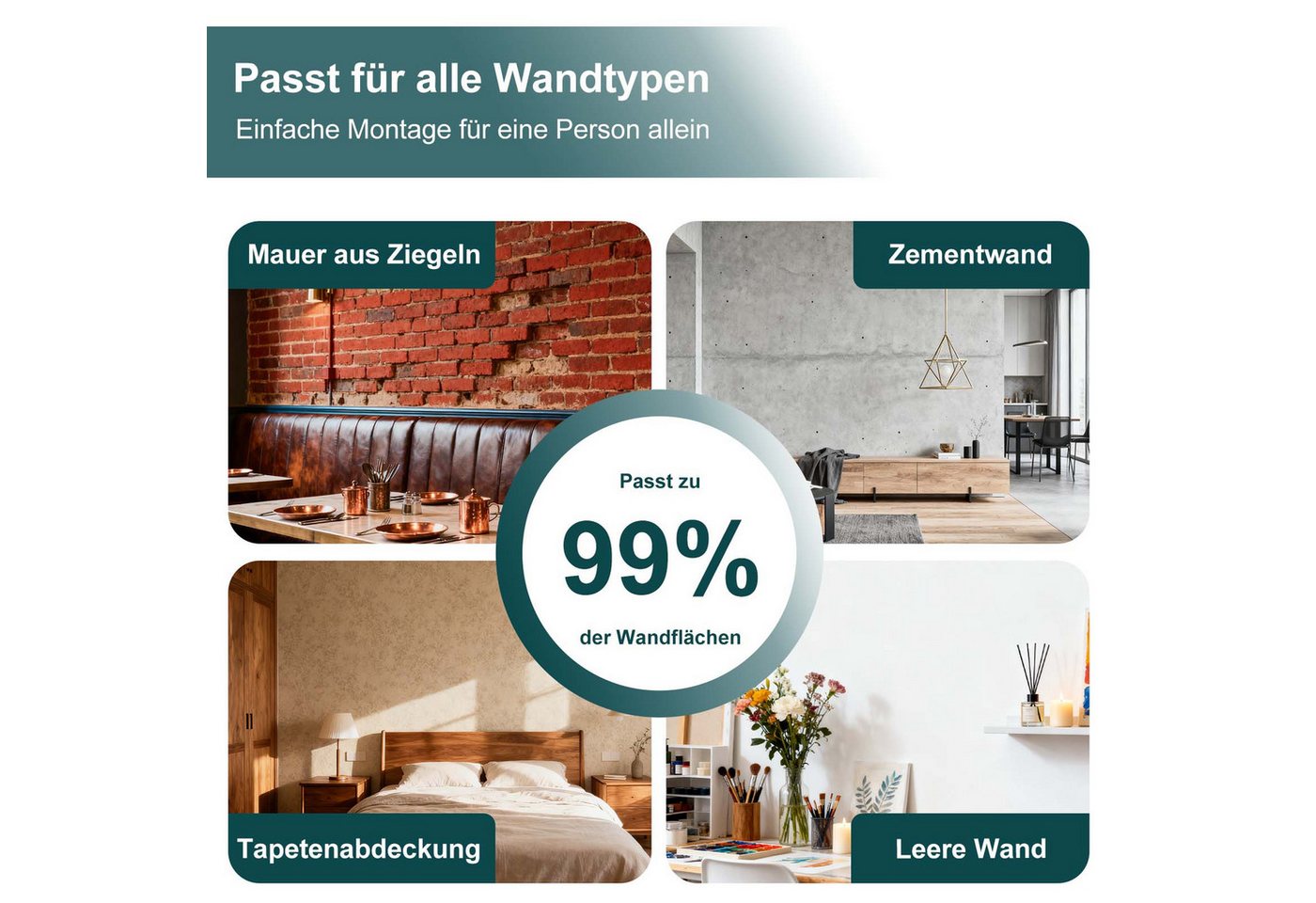 Mejale Wandpolster Wandkissen Wandmontiertes 3D gepolsterte für Schlafzimmer 30x30cm, (8 St) Bild 3