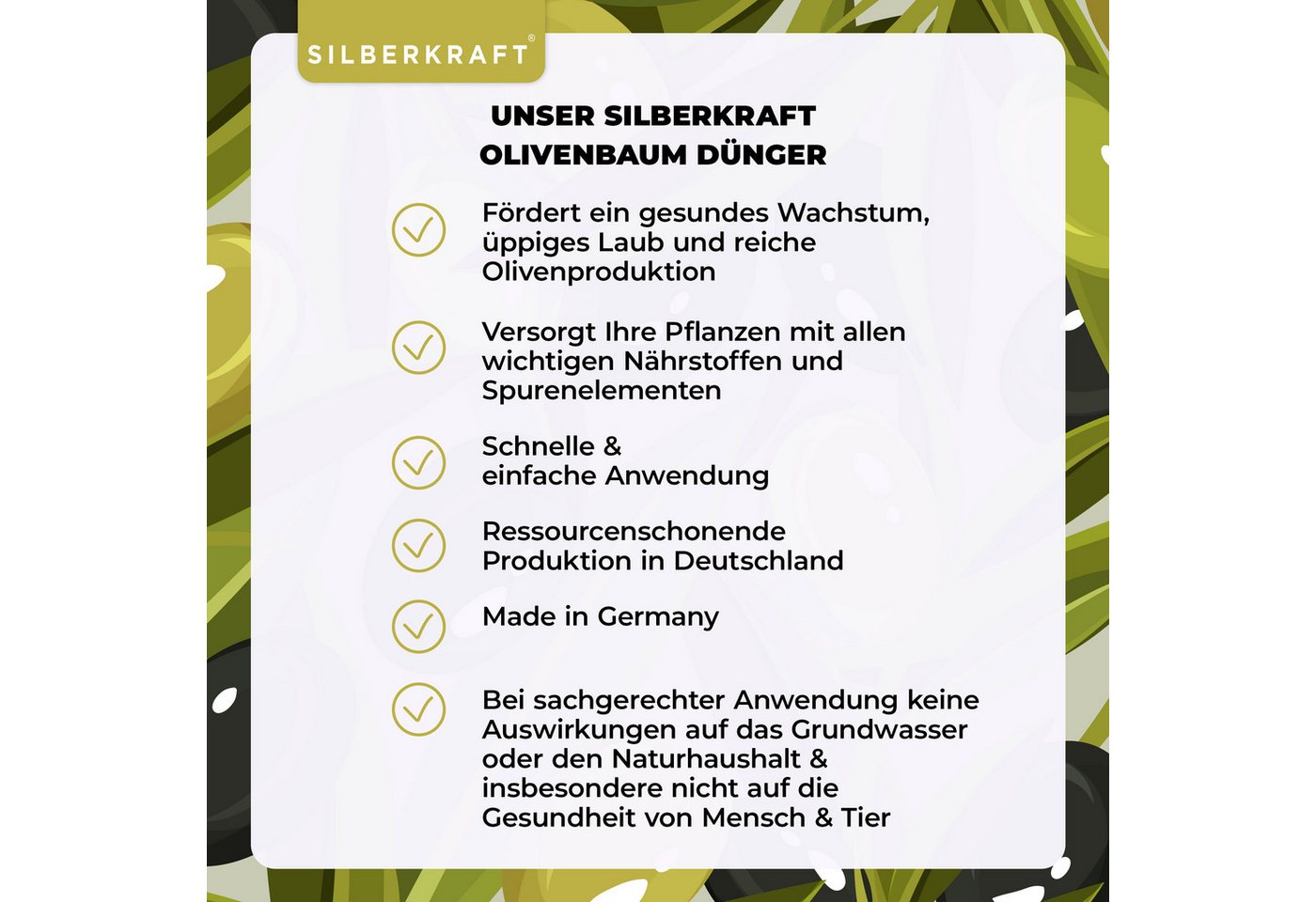 Silberkraft Pflanzenstärkungsmittel Olivenbaumdünger - Mineralischer NPK Flüssigdünger mit Stickstoff, 1 L, Mit Stickstoff, Phosphor & Kalium, Spezialdünger für Oliven & Mediterranes – Für starkes Wachstum Bild 2