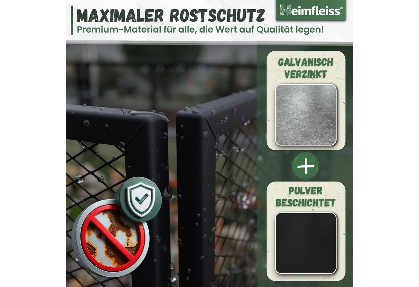 Heimfleiss® Komposter Metall verzinkt Garten Stecksystem, BxTxH: 100x100x75 cm, 750 l, 750 L 100x100x75 cm Bild 5