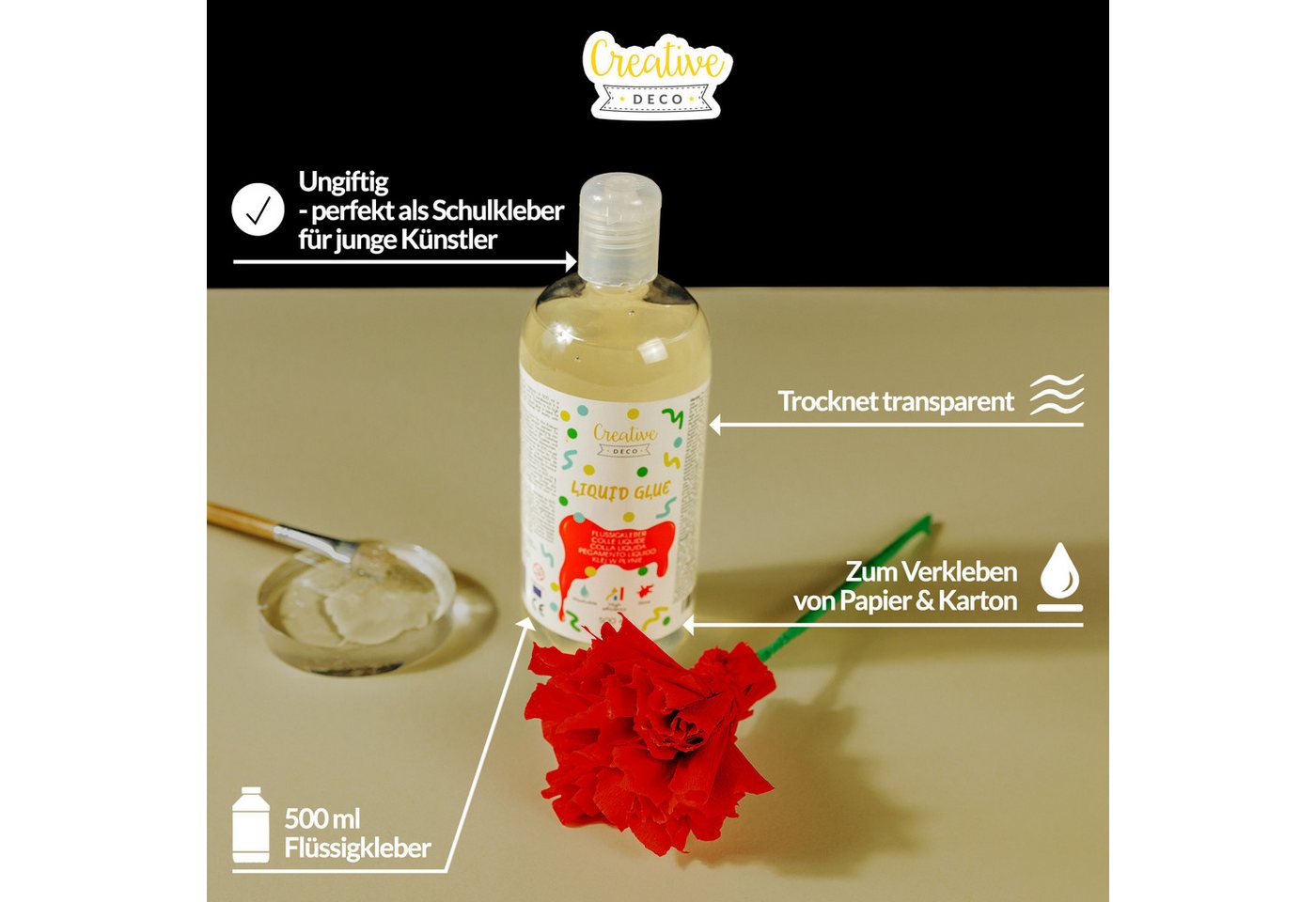 Creative Deco Bastelkleber Bastelkleber für Schleim Flüssig-kleber PVA Bild 5