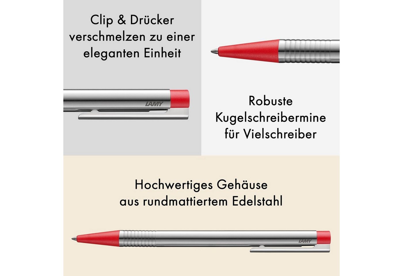 LAMY Kugelschreiber LAMY logo Kugelschreiber 205 matt rot Stärke M M16 Schreibfarbe rot Bild 2