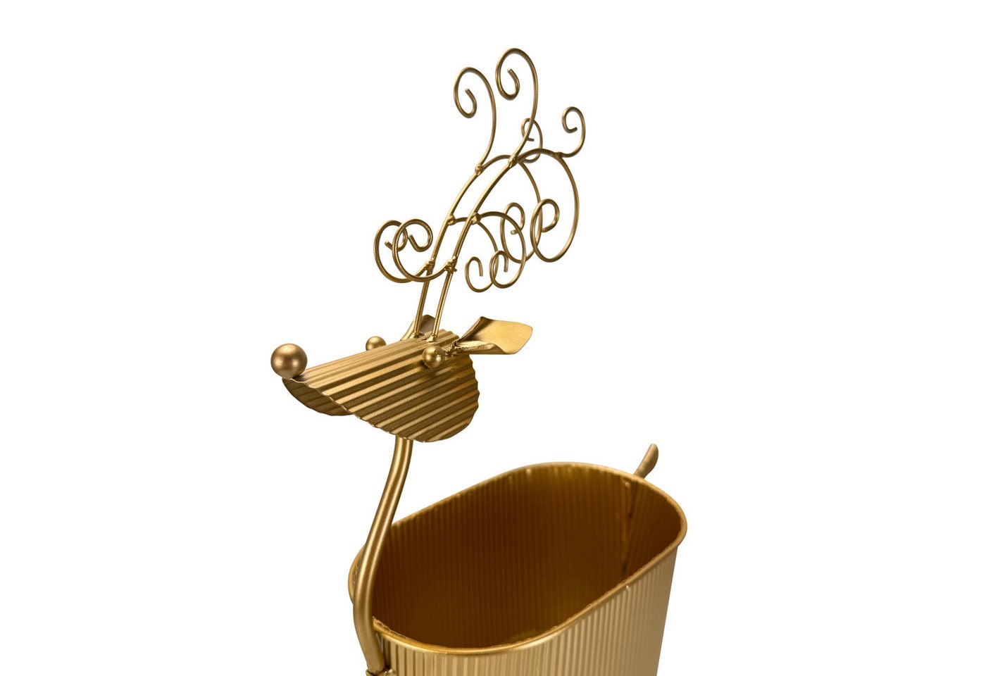 Online-Fuchs Blumentopf Hirsch aus Metall - Pflanzenständer, Blumenkasten - 54 cm groß (Innen- und Außnebereich, Deko für Herbst & Winter), ideal für den Eingangsbereich, Terrasse oder dem Balkon Bild 2