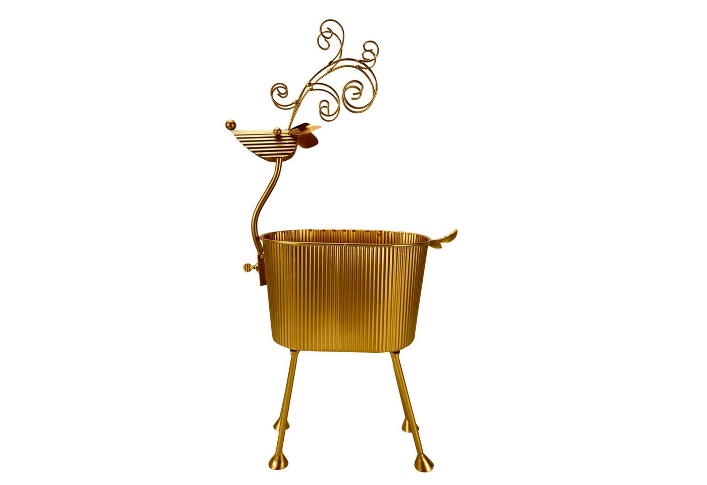 Online-Fuchs Blumentopf Hirsch aus Metall - Pflanzenständer, Blumenkasten - 54 cm groß (Innen- und Außnebereich, Deko für Herbst & Winter), ideal für den Eingangsbereich, Terrasse oder dem Balkon Bild 3