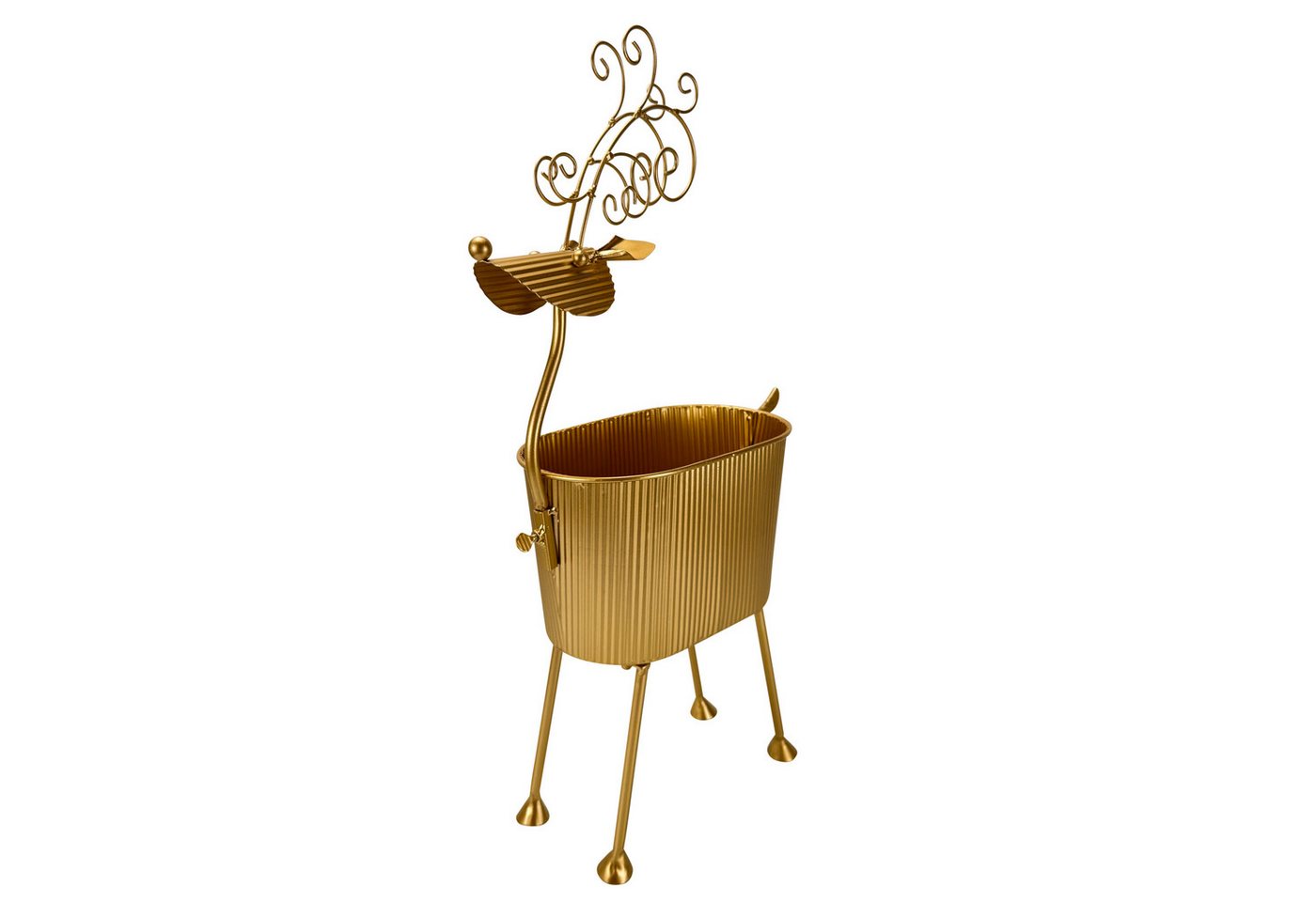 Online-Fuchs Blumentopf Hirsch aus Metall - Pflanzenständer, Blumenkasten - 54 cm groß (Innen- und Außnebereich, Deko für Herbst & Winter), ideal für den Eingangsbereich, Terrasse oder dem Balkon Bild 4