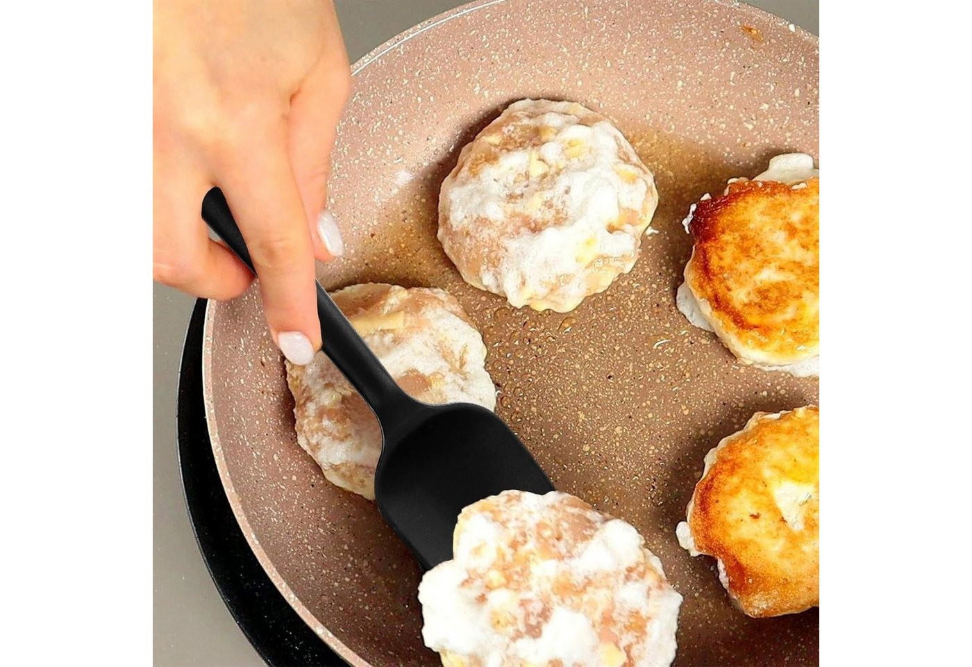 Zengi Teigschaber Silikon-Teigschaber-Set 6-teilig hitzebeständig 230 °C mit Stahlkern, lebensmittelecht, nahtlos, spülmaschinenfest, flexibel, kratzschonend Bild 5