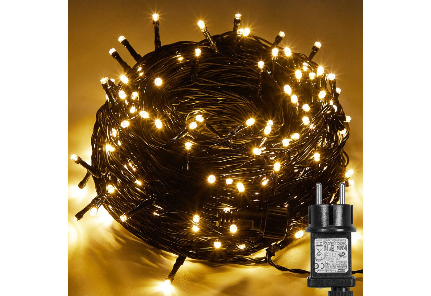 Rosnek Lichterkette 5-100M LED Lichterkette Weihnachtsbeleuchtung, mit 8 Modi & Timer, für Hochzeit Weihnachten Party Bild 2