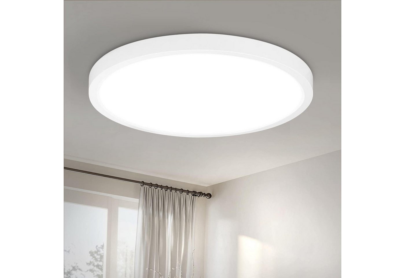 ZMH LED Deckenleuchte Küchenlampe Rund Ø22//23cm - Flach Flur, LED fest integriert, Klatweiß, zimmerlampe Flach 15W Schlafzimmerlampe Bild 4
