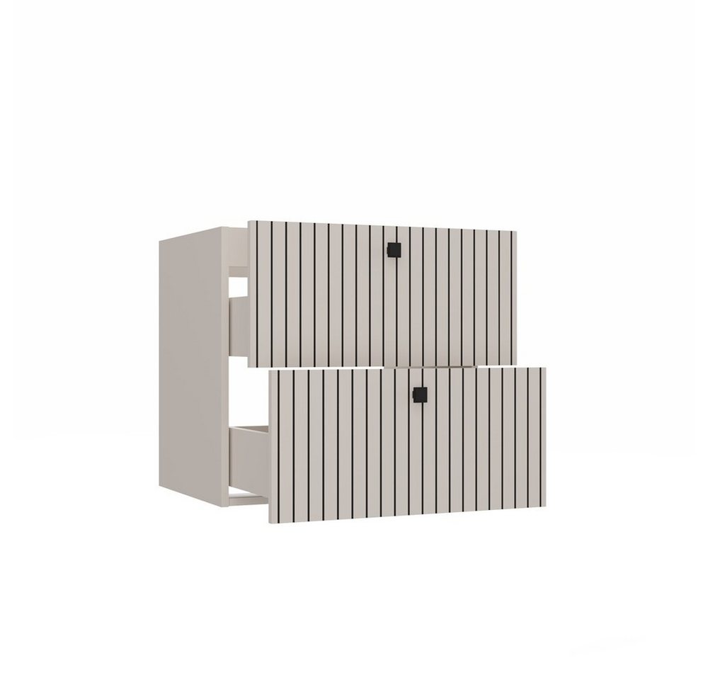 Raumhirsch Furniture Badkommode Badschrank, Badezimmerschrank, Waschtischunterschrank (Maße 60 x 45,5 x 57 (H) cm, 2 Schubladen), Soft Close, Kugelführungen, Siphonausschnitt Bild 3