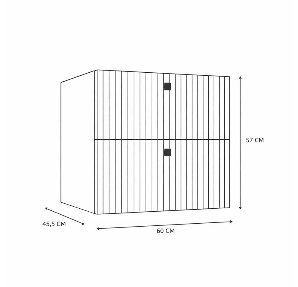 Raumhirsch Furniture Badkommode Badschrank, Badezimmerschrank, Waschtischunterschrank (Maße 60 x 45,5 x 57 (H) cm, 2 Schubladen), Soft Close, Kugelführungen, Siphonausschnitt Bild 5