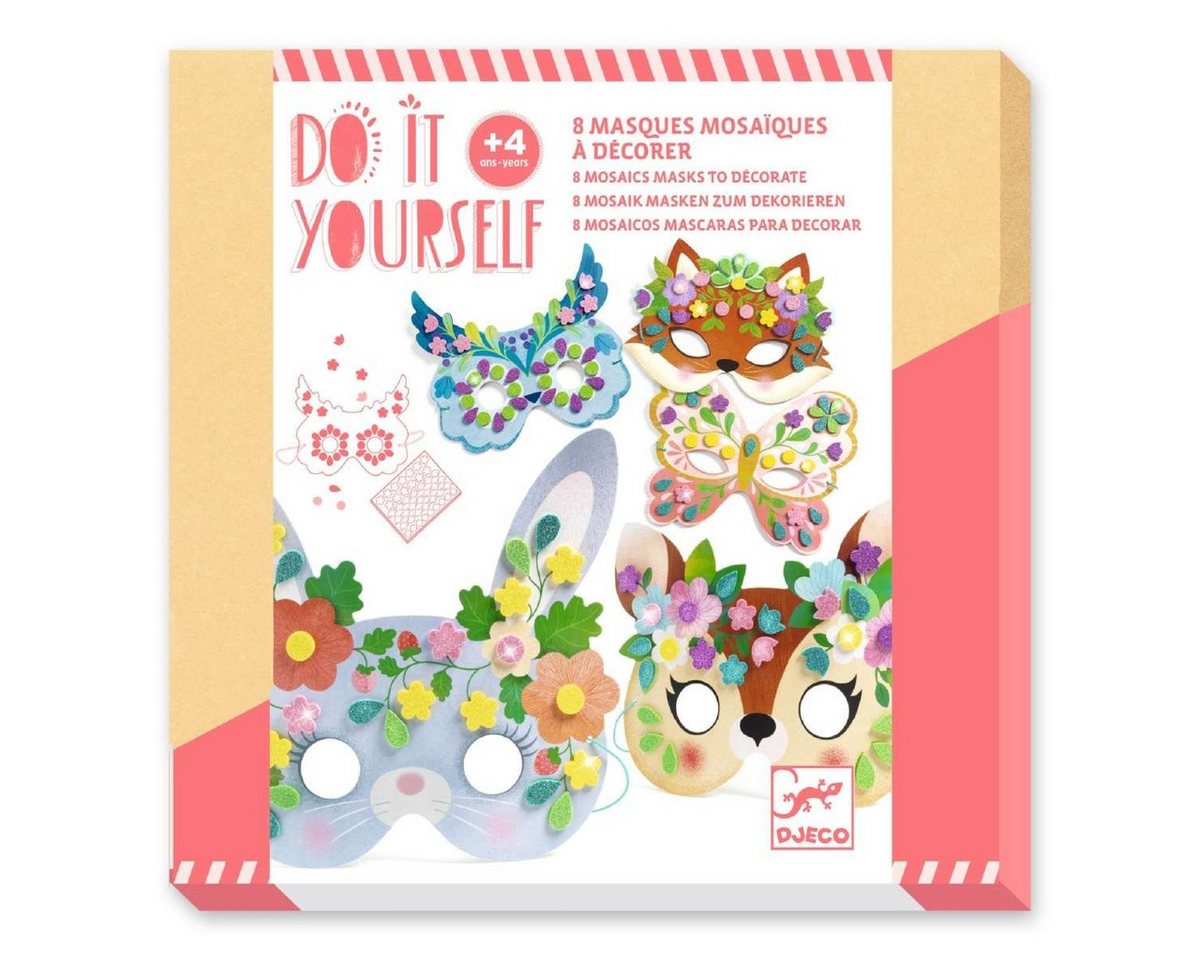 DJECO Kreativset DIY: 8 Masken Tiere Bastelset für Kinder Bild 2
