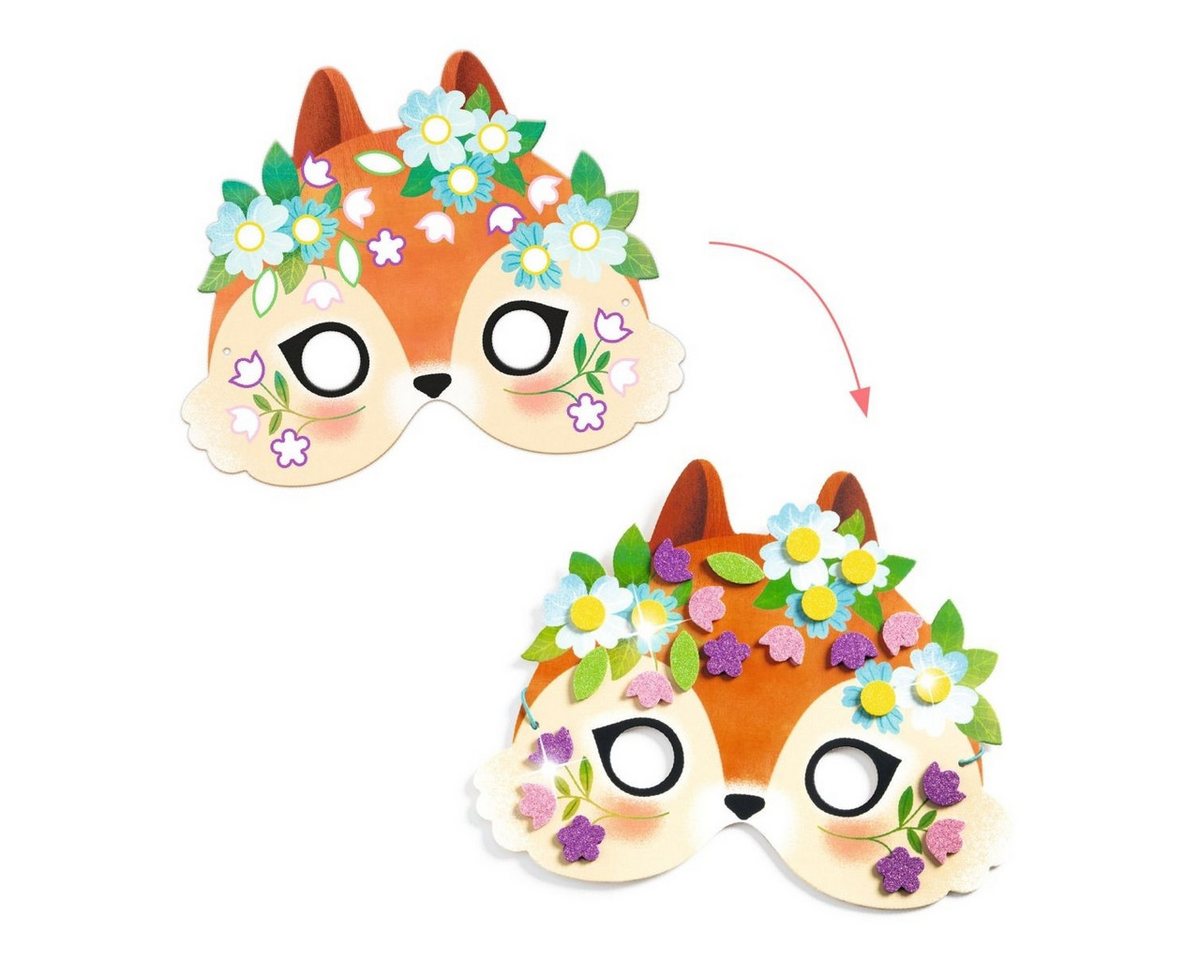 DJECO Kreativset DIY: 8 Masken Tiere Bastelset für Kinder Bild 3