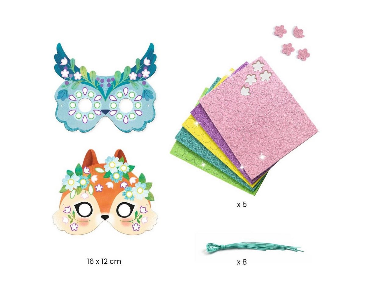 DJECO Kreativset DIY: 8 Masken Tiere Bastelset für Kinder Bild 4