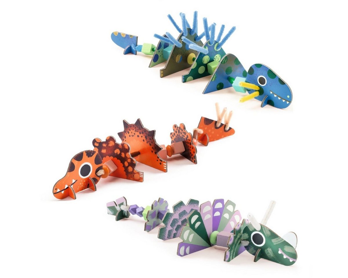 DJECO Kreativset Fädeln - Gruselige Dinos Kreativset für Kinder Bild 2
