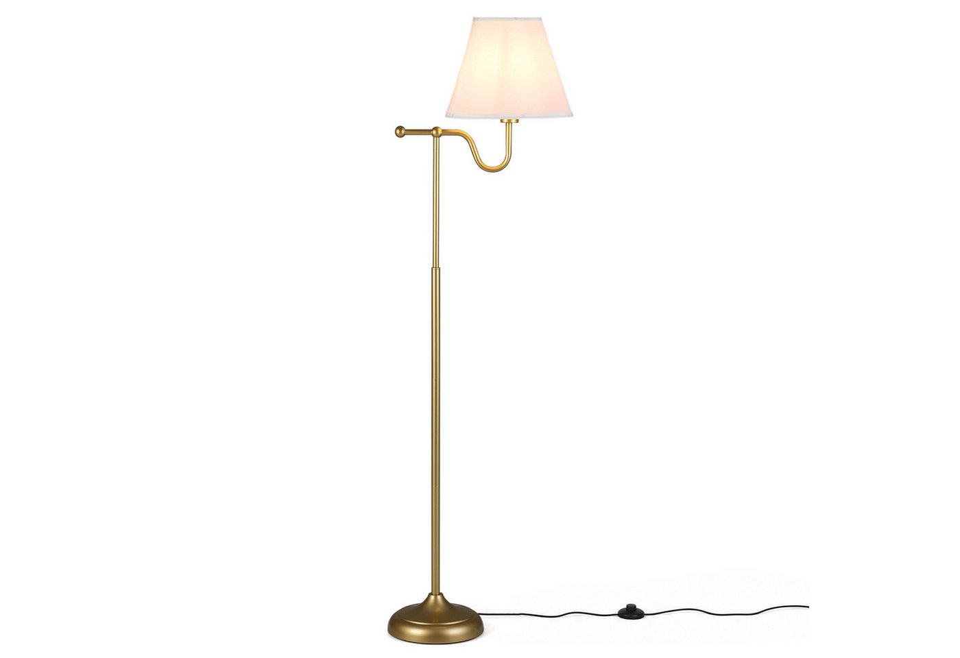 COSTWAY Stehlampe Leselampe für Wohnzimmer, Standleuchte vintage
