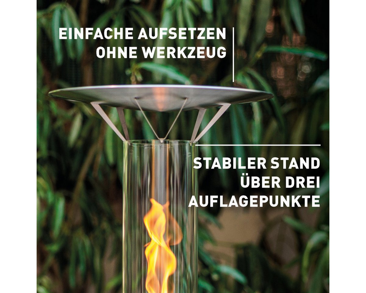 höfats Tischfeuer SPIN 1200 Wärmeverteiler (Zubehör für SPIN 1200 Tischkamin, Outdoor Wärmereflektor für spürbar intensivere Wärme), aus Edelstahl
