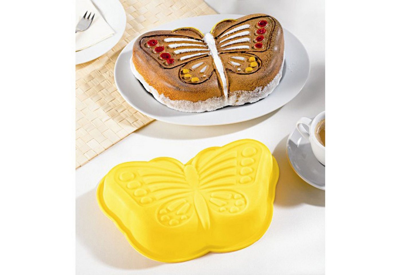 Jocca Backform 3D Backform Schmetterling 28x18x5 cm Kuchenform Silikon Form