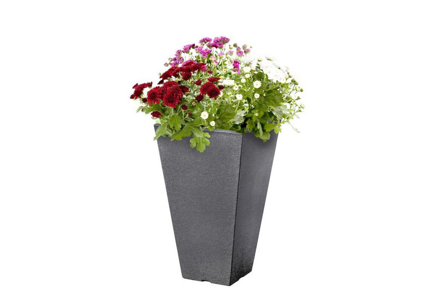 Jelenia Plast Pflanzkübel Pflanztopf Capri 27x27x H 45cm grau Übertopf