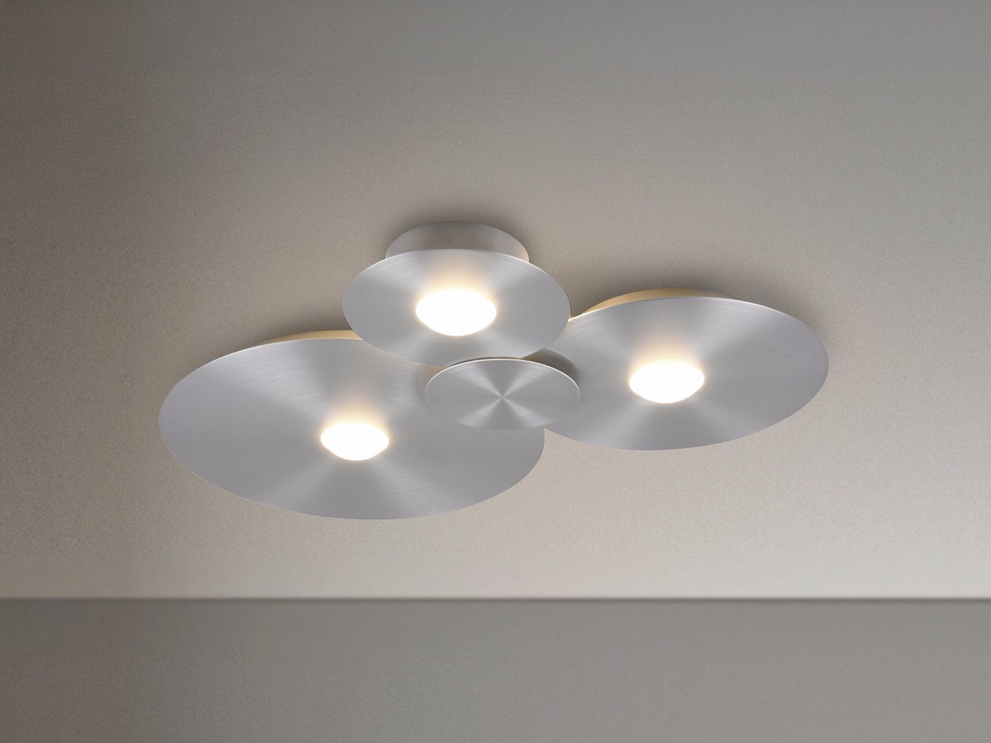 Reality Leuchten LED Deckenleuchte flach mit 3 LED-Ringen, Metall, B: 69cm, LED fest integriert, Warmweiß, LEDs getrennt schaltbar Bild 3