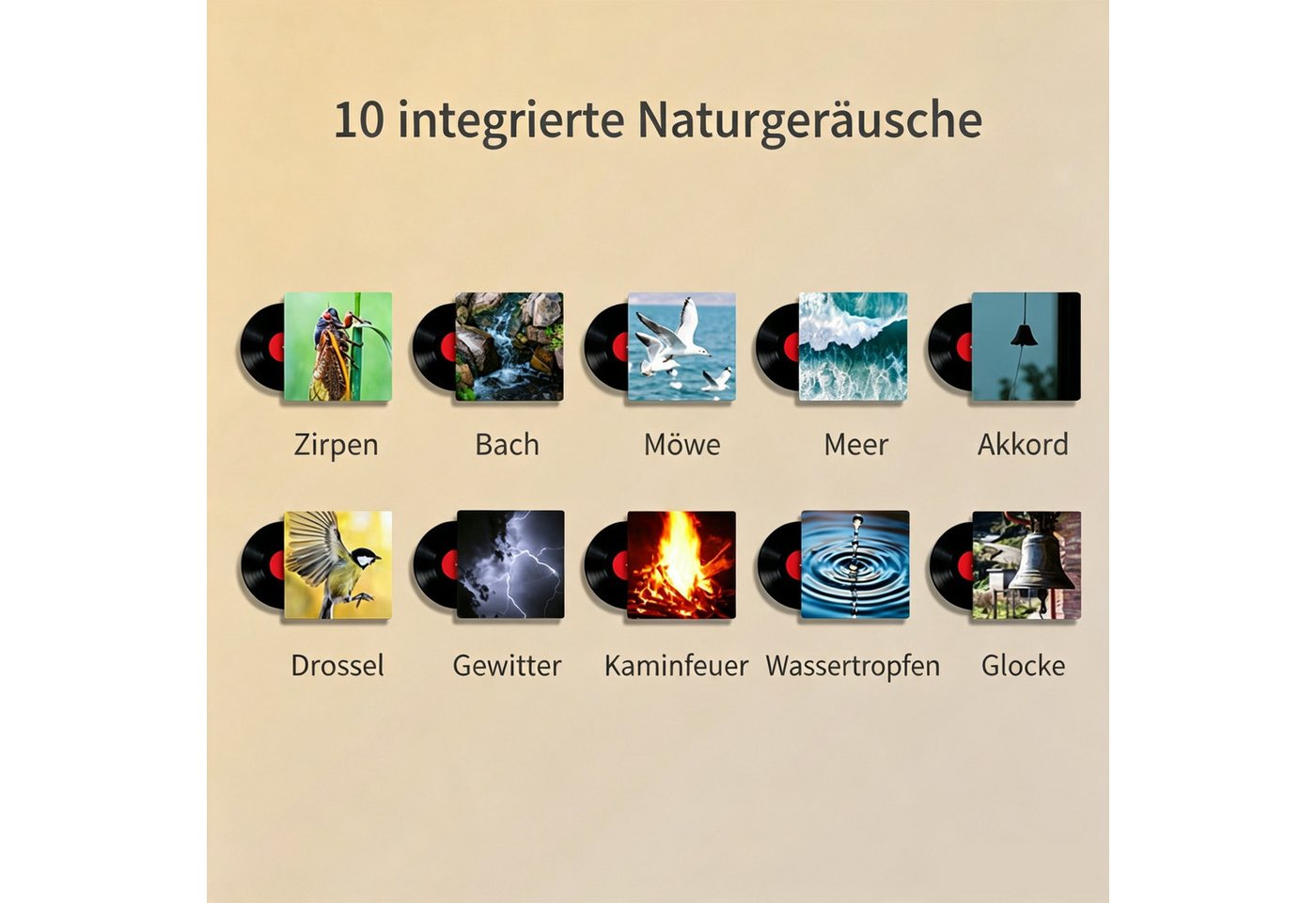 Vornix LED Nachtlicht LED Schlaflicht Touch Lampe mit RGB Farben, Dimmbar & Schlafgeräusche, Timer 15/30 Min, USB-C Aufladbar, Schlafhilfe für Baby, Erwachsene, Senioren Bild 5