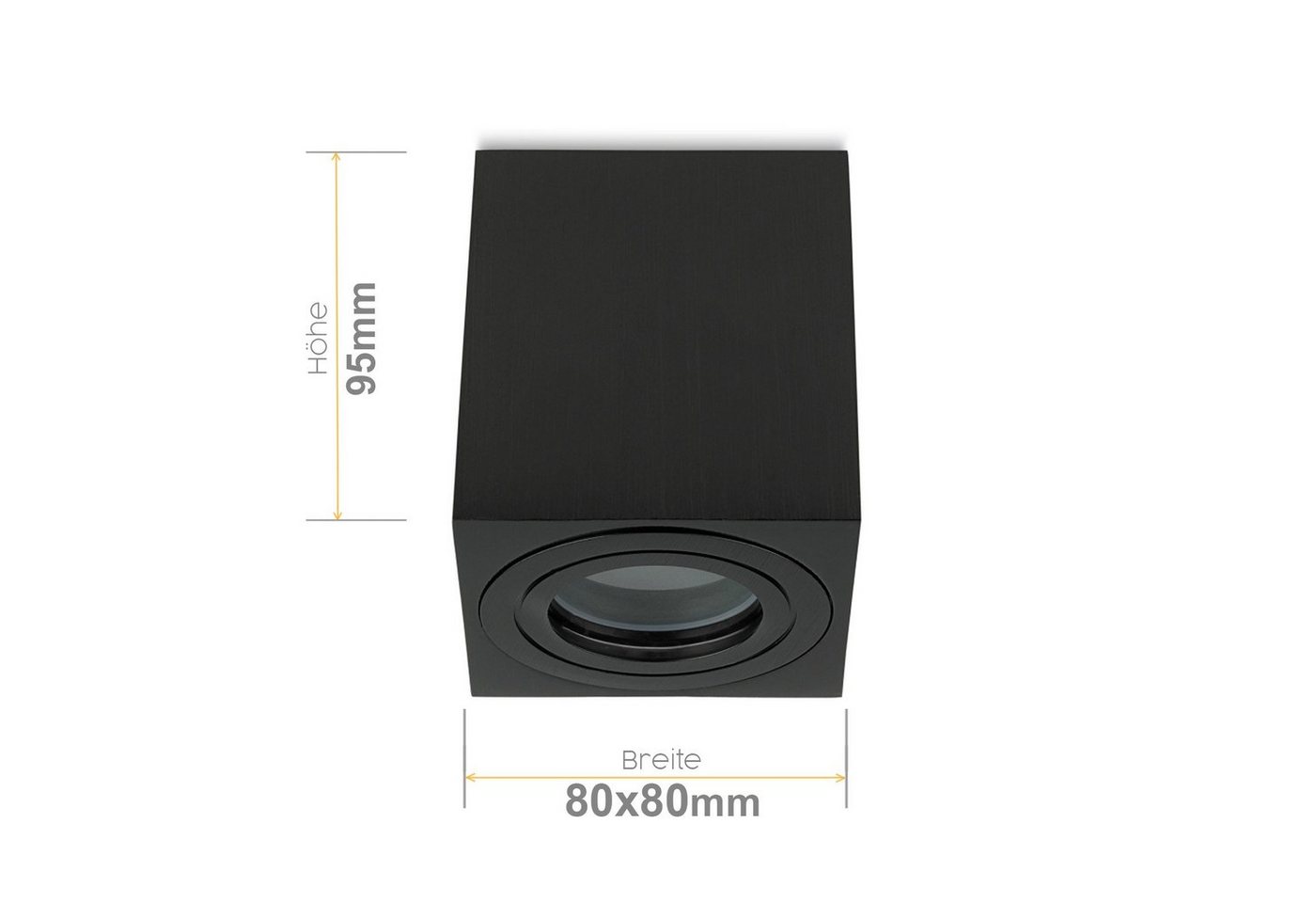 Sweet LED Aufbauleuchte Aufbaustrahler Bad GU10 Aluminium schwarz IP44 deckenspot, ohne Leuchtmittel, Aufbaustrahler LED, Aufbauspot, Deckenstrahler Bild 3