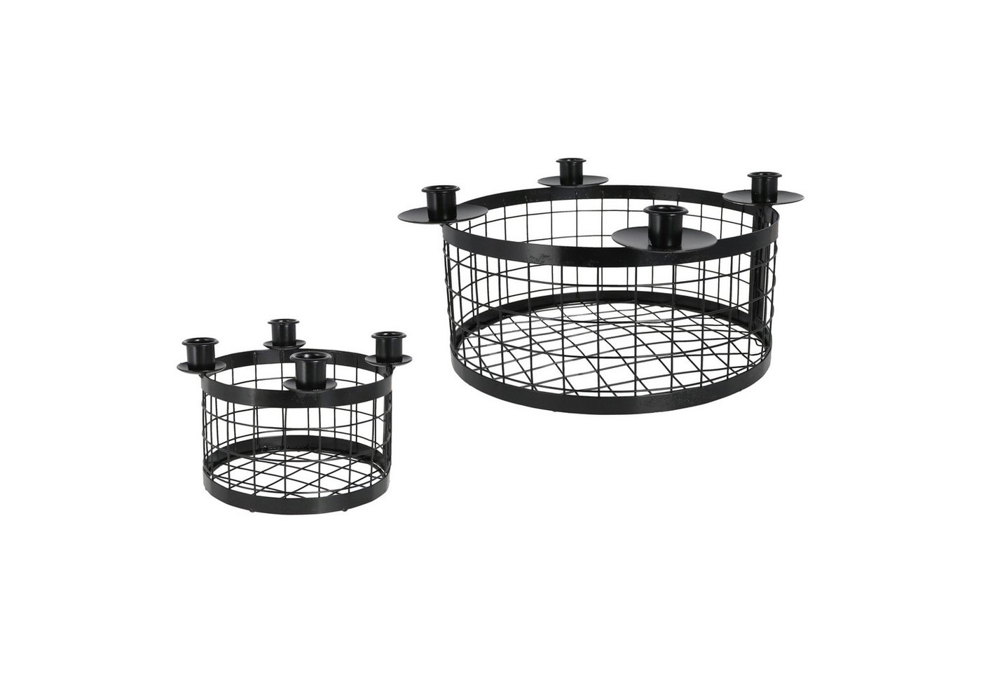 Macosa Home Adventskranz Korb Schwarz Metall 20cm od. 35 cm modern, elegantes Adventsgesteck 4 Kerzenhalter Bild 4