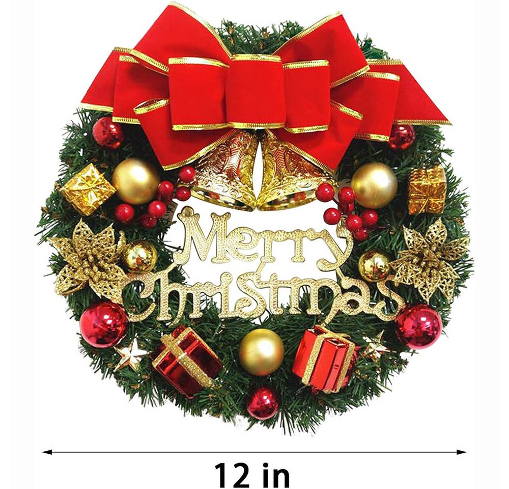 Cachito Dekokranz 30cm Künstlicher Weihnachtskranz Türkranz Weihnachtsdekoration, für Einkaufszentren Schaufenster Innen Außen Bild 4