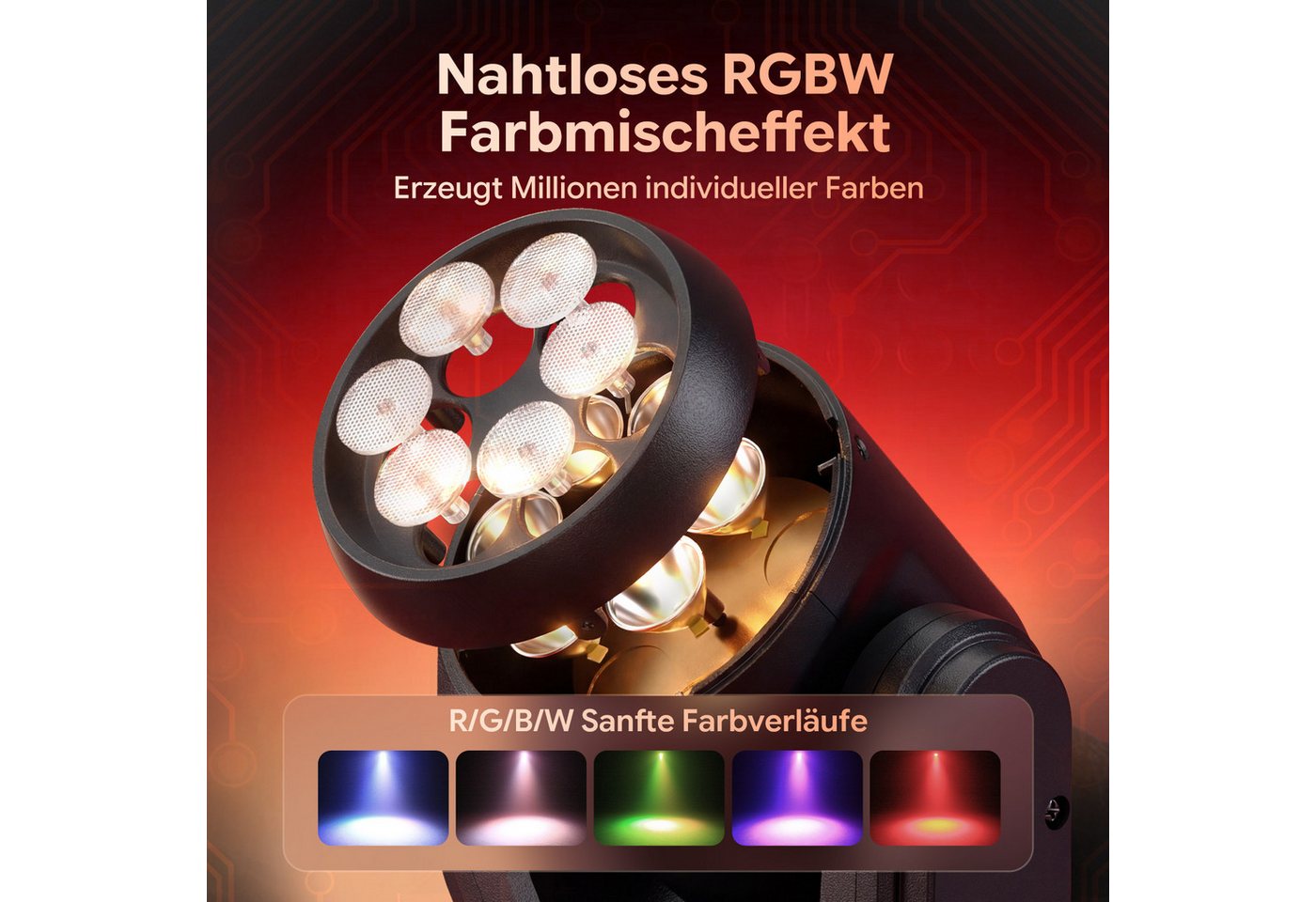 ZonQoonz Discolicht 90W Mini-Moving-Head-Scheinwerfer, sprachgesteuertes DMX für Partys DJ