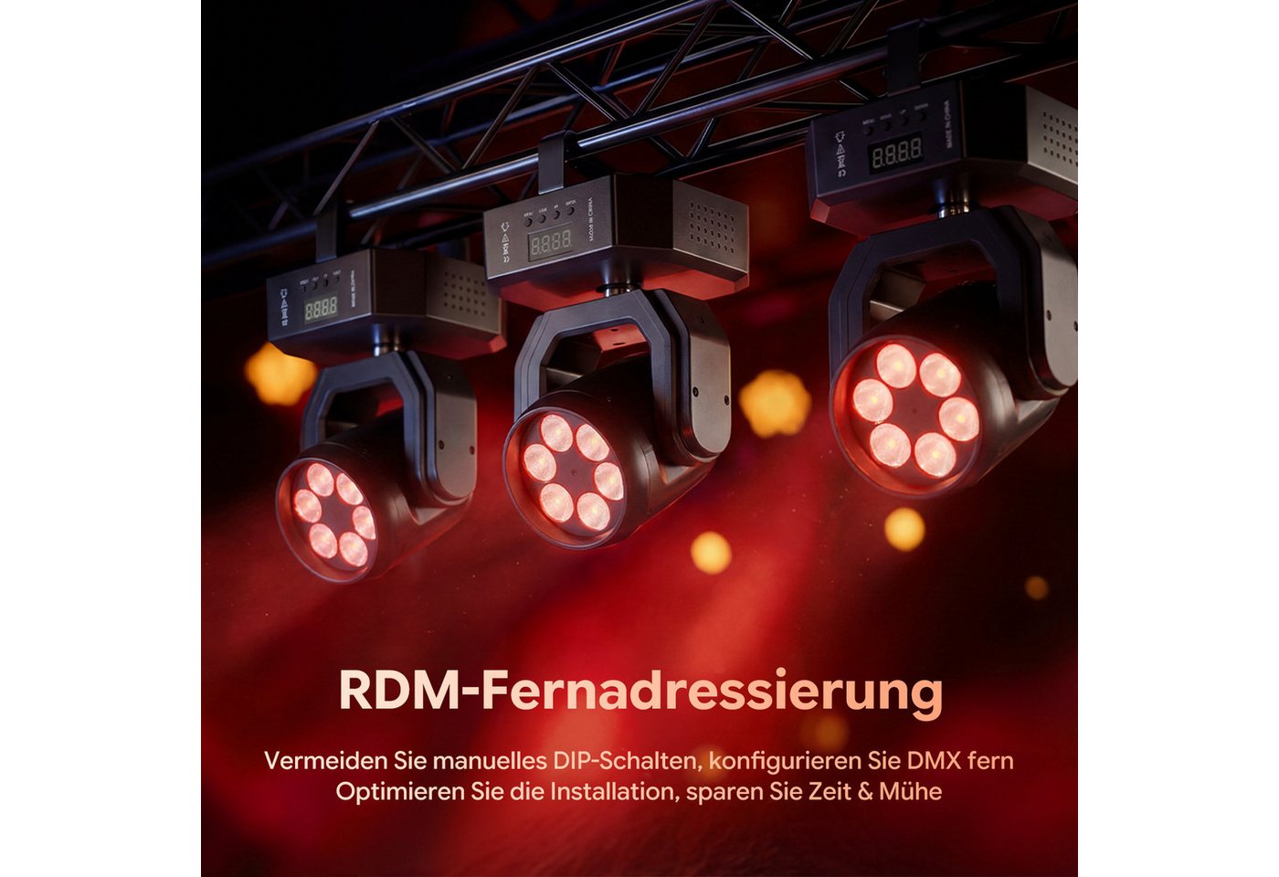 ZonQoonz Discolicht 90W Mini-Moving-Head-Scheinwerfer, sprachgesteuertes DMX für Partys DJ Bild 5