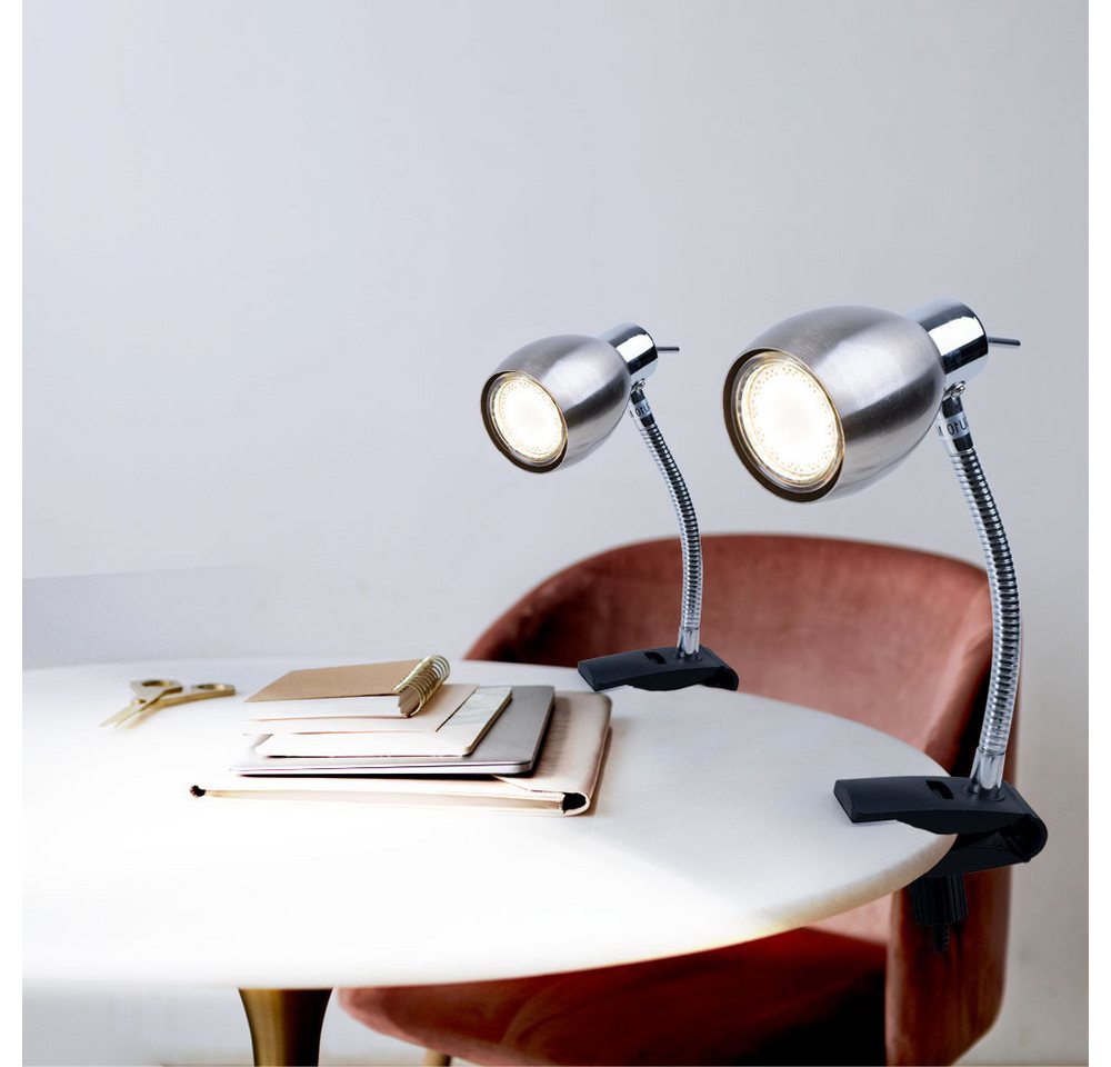 Briloner Leuchten LED Klemmleuchte, Leuchtmittel inklusive, Kaltweiß, Warmweiß, Neutralweiß, Tageslichtweiß, Farbwechsel, Klemmlampe nickel matt Klemmleuchte Klemmlampe Bild 2
