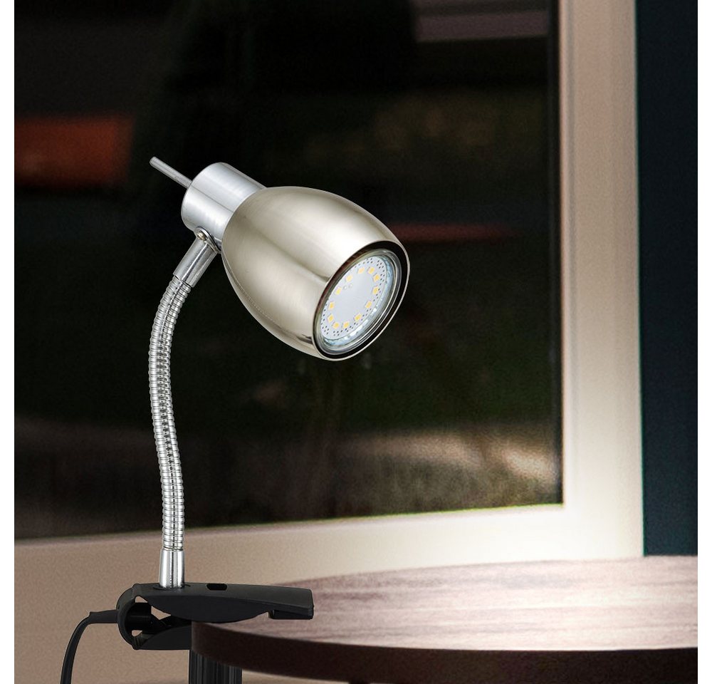 Briloner Leuchten LED Klemmleuchte, Leuchtmittel inklusive, Kaltweiß, Warmweiß, Neutralweiß, Tageslichtweiß, Farbwechsel, Klemmlampe nickel matt Klemmleuchte Klemmlampe Bild 3