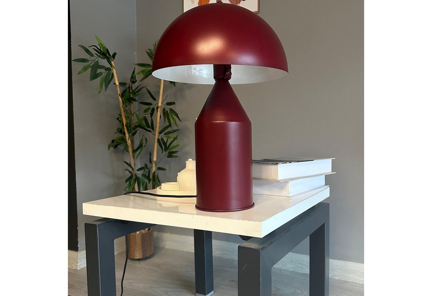 Bamyum Tischleuchte Nachttischlampe mit Kabel Lipeo Metall Pilz Lampe, ohne Leuchtmittel Bild 2