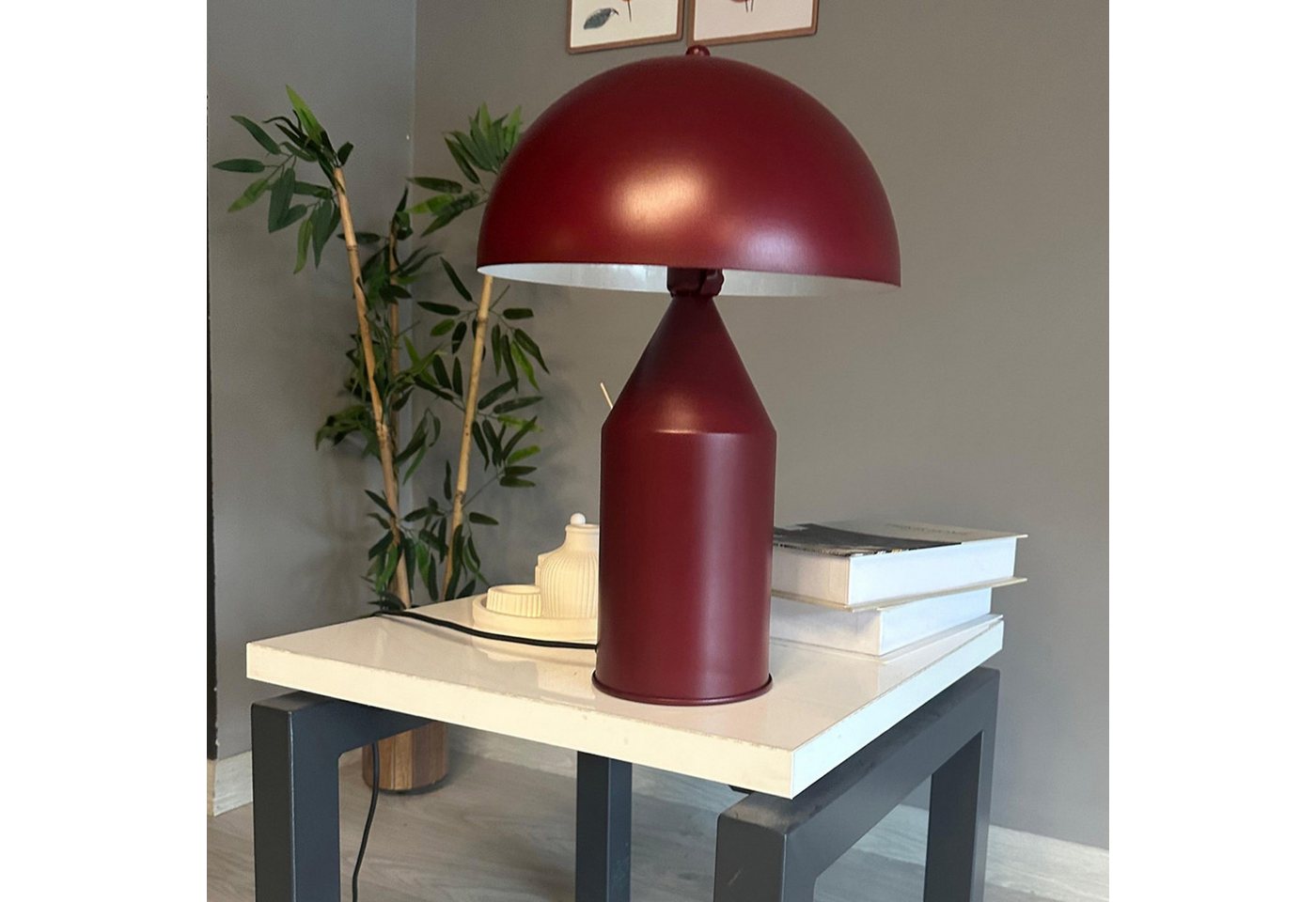 Bamyum Tischleuchte Nachttischlampe mit Kabel Lipeo Metall Pilz Lampe, ohne Leuchtmittel Bild 4
