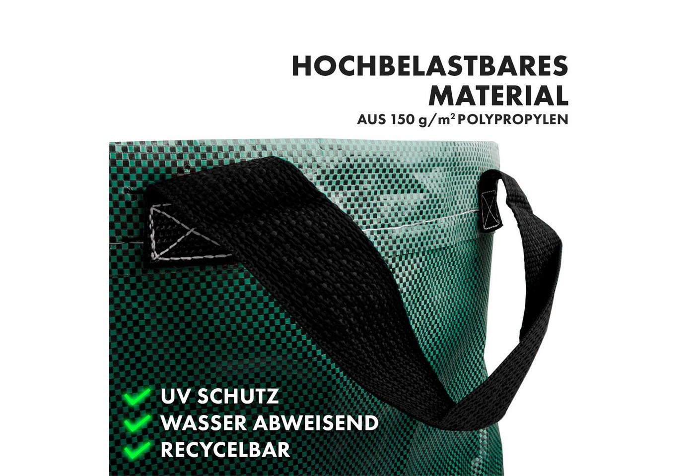 Kubus Gartenbox 3er Set Gartenabfallsack, Stabil, Selbststehend & Wasserabweisend (3er Set), Vielseitig einsetzbar Bild 5