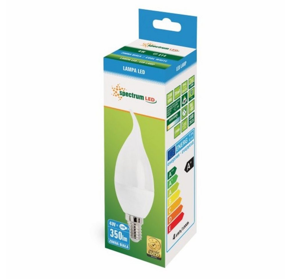 Spectrum LED-Leuchtmittel LED E14 C37 Windstoß 4W = 31W 340lm 200° matt 230V Kaltweiß 6000K, E14, Kaltweiß, Windstoß Bild 2