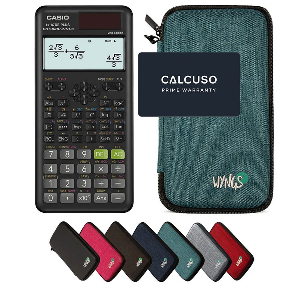 CASIO Taschenrechner fx-87DE Plus 2nd edition Classwiz inkl. WYNGS Schutztasche Türkis Bild 2