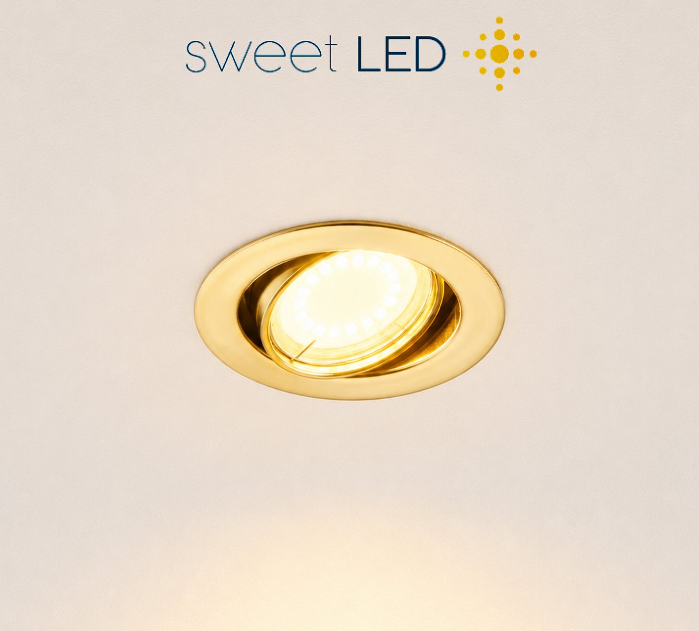 Sweet LED LED Einbaustrahler GU10 6er Set Gold 5W 3000K warmweiß LED Einbauspots 230V schwenkbar, Deckenspots, Deckenstrahler,Einbauleuchten Bild 2