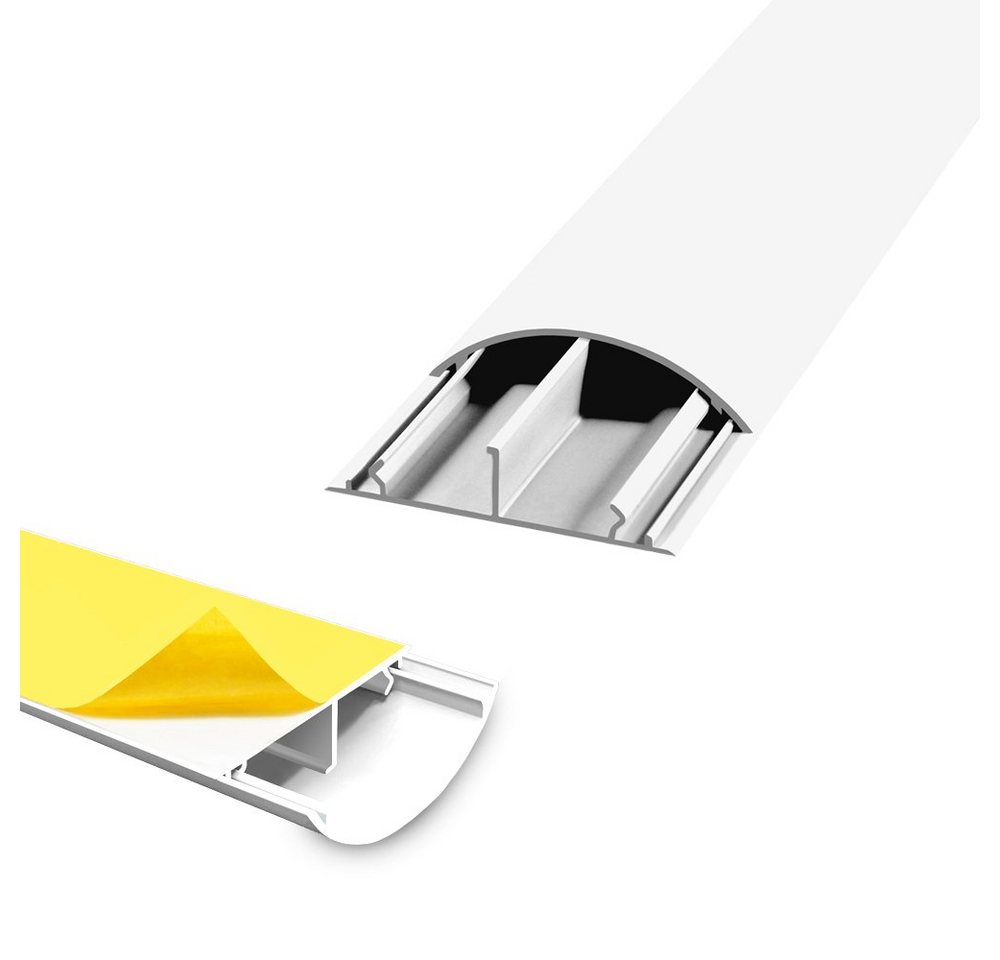 ARLI Kabelkanal 4x 1m halbrund selbstklebend 50 x 12 mm weiß Kabelbrücke TV Kabelkanal (4-St) Bild 5