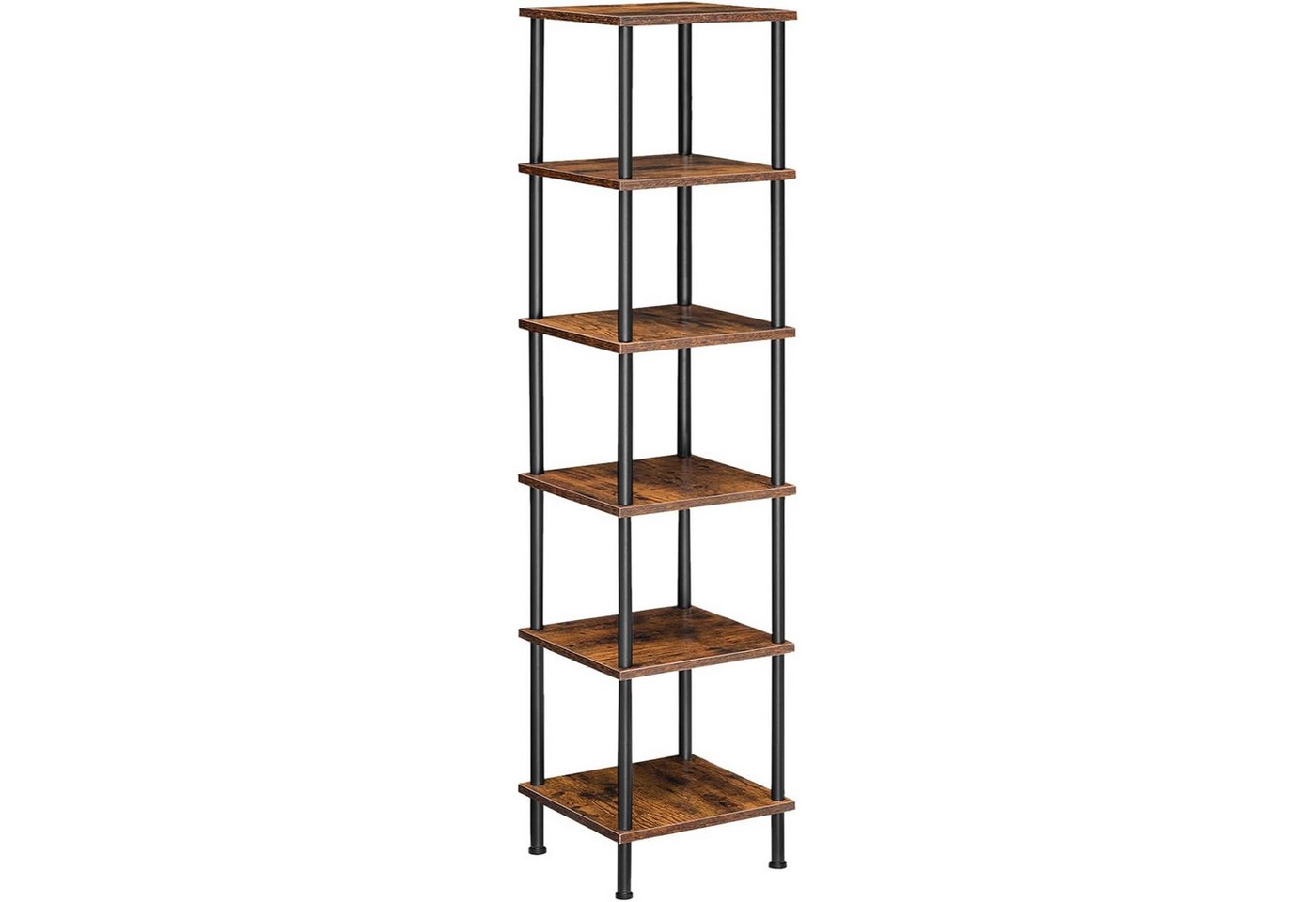 Hoobro Bücherregal Bücherregal mit 6 Ebenen, schmales Eckregal, Standregal Industrial Bild 4